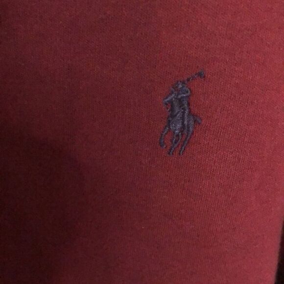 Polo By Ralph Lauren Men's Burgundy Long Sleeves Jersey Size Large EUC - Picture 3 of 3